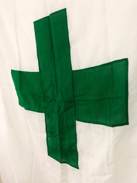 VINTAGE GREEN CROSS FLAG (JAPANESE SAFETY FLAG)