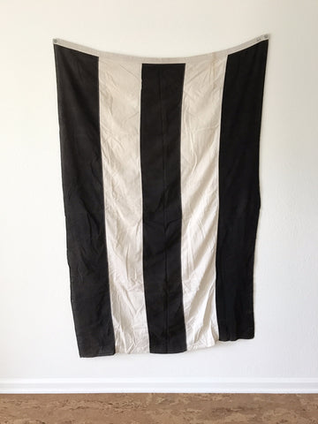 VINTAGE BLACK AND WHITE STRIPED FLAG