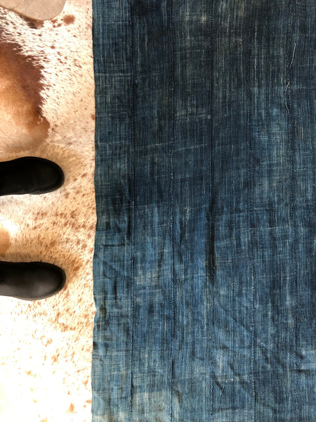 VINTAGE SOLID INDIGO MUD CLOTH