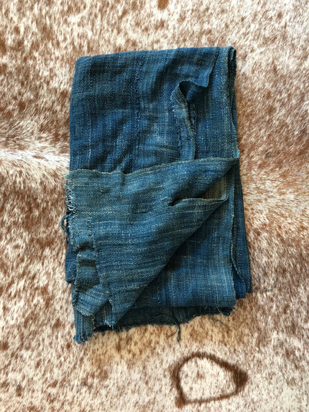 VINTAGE SOLID INDIGO MUD CLOTH