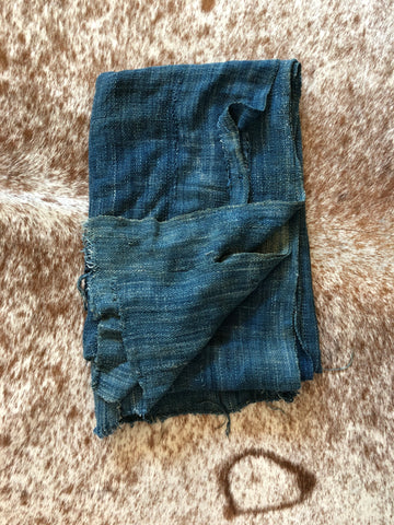 VINTAGE SOLID INDIGO MUD CLOTH