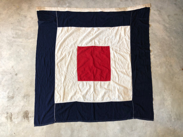 VINTAGE NAUTICAL SIGNAL FLAG "W FOR WHISKEY"