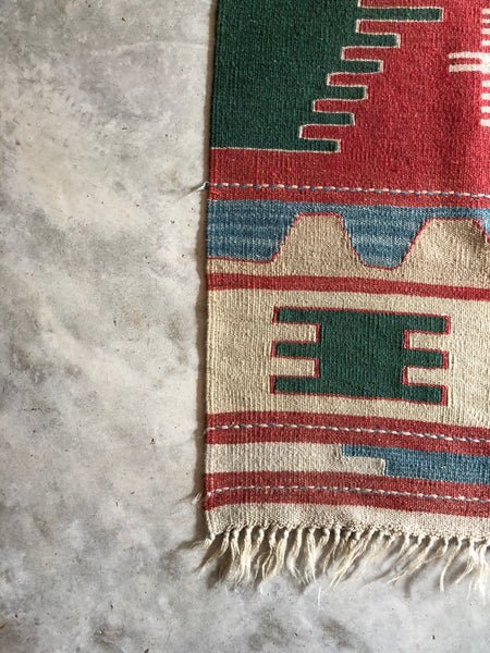 VINTAGE KILIM RUG "MRS. CLAUSE”